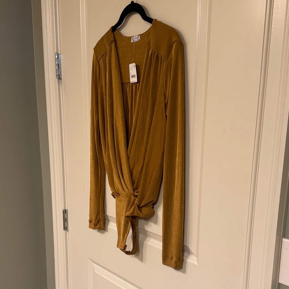 Free People Gold Bodysuit
